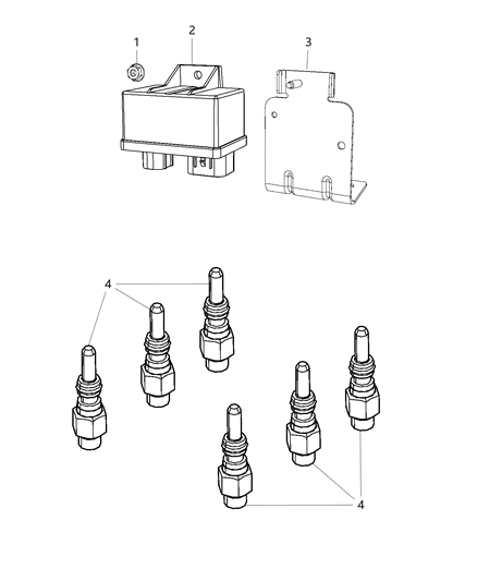 2001 Dodge Ram 3500 Van Glow Plug Diagram for 68211173AA