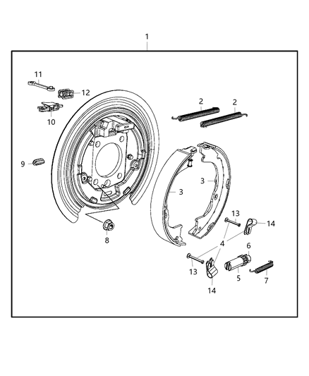 1985 Jeep J20 Adapter Assembly Parking Brake Diagram for 52125175AC