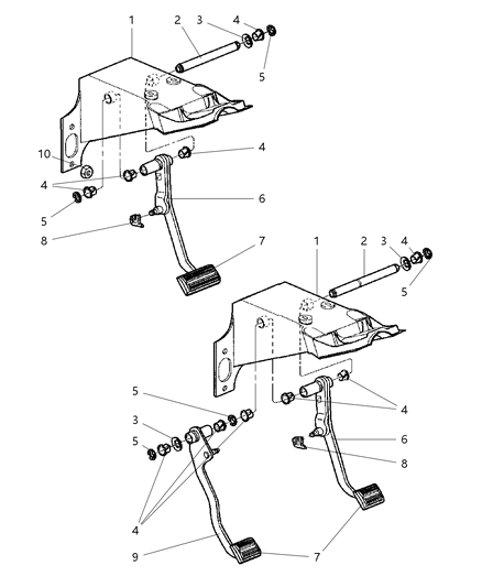 Pedal Brake Diagram for 52009837AE