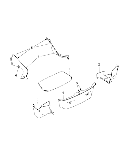 2023 Jeep Wagoneer Bracket B - Pillar Attach For Item 2 Rear Side Carpet Diagram for 68184753AC