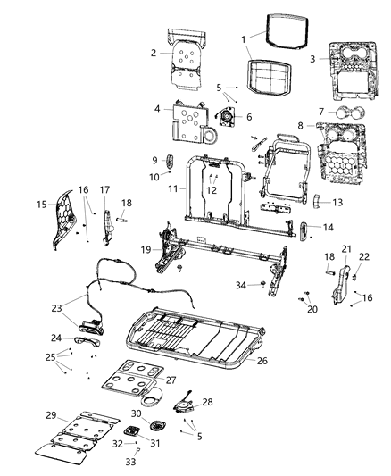 Blower Seat Cushion Diagram for 68267105AD