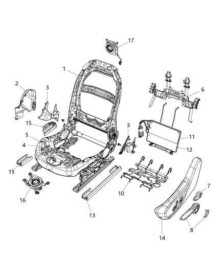 Lumbar Power 4 Way Diagram for 68156932AC