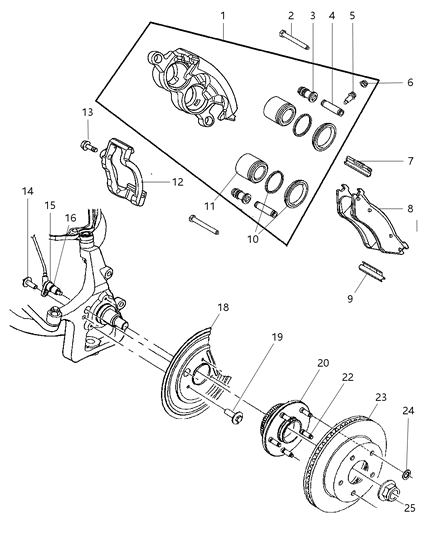 1993 Chrysler Concorde Shield Brake Diagram for 5015139AA