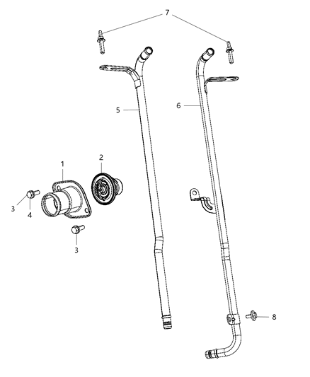 Housing Thermostat Diagram for 53022168AB