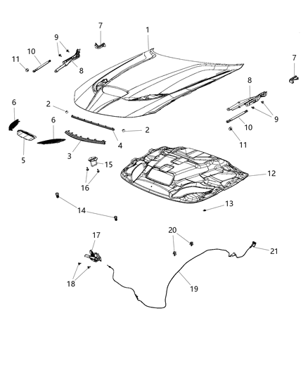 Silencer Hood Diagram for 68309049AA