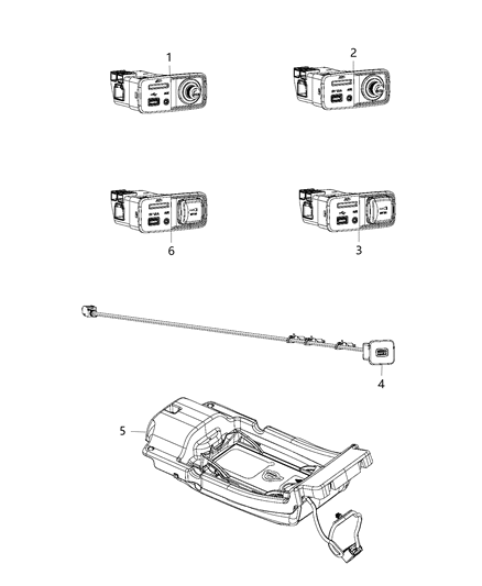 2016 Chrysler 300 Cable USB Diagram for 68145140AC
