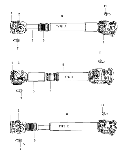 1989 Chrysler Fifth Avenue Universal Joint Kit Diagram for V8004848AC