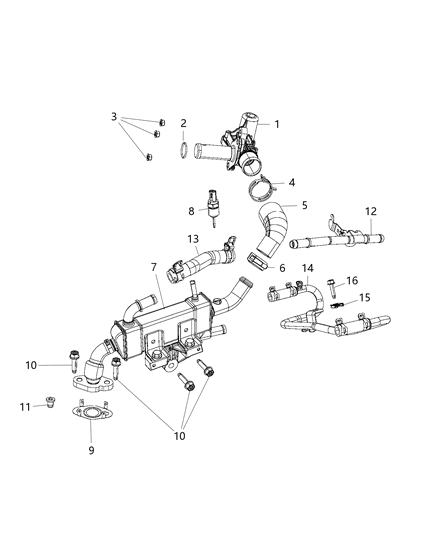 2021 Jeep Compass Valve EGR Diagram for 5281256AG