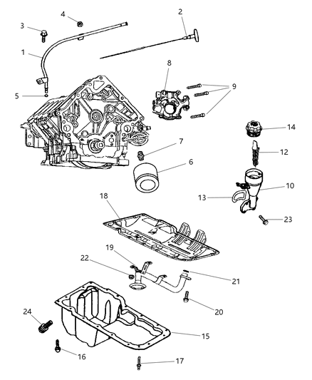 1995 Chrysler Concorde Pan Engine Oil Diagram for 53020678AC