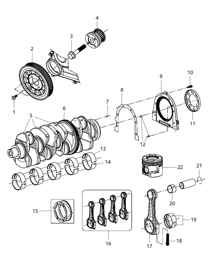 2024 Jeep Grand Wagoneer L Bearing Connecting Rod Standard See Note Diagram for 68027461AA