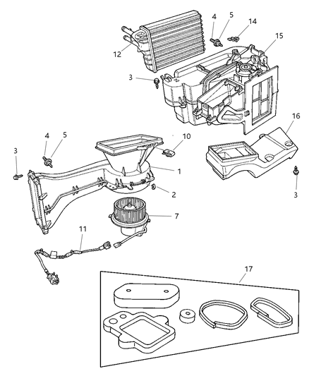 1984 Dodge 600 Motor Blower With Wheel Diagram for 4885325AA