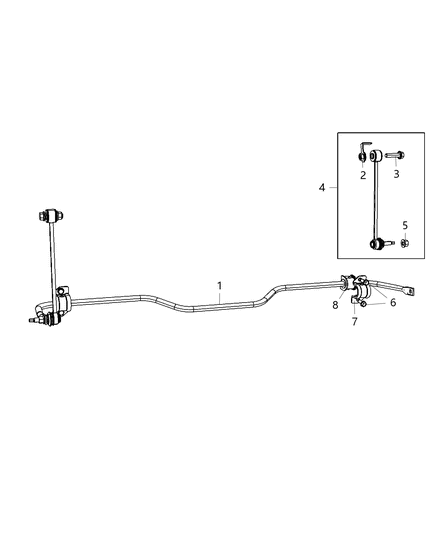 2019 Ram 1500 Link Kit Stabilizer Bar Diagram for 68041718AC
