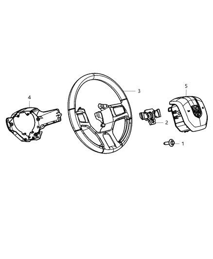 2012 Ram 3500 Cover Steering Wheel Back Diagram for 1YH75XDVAB