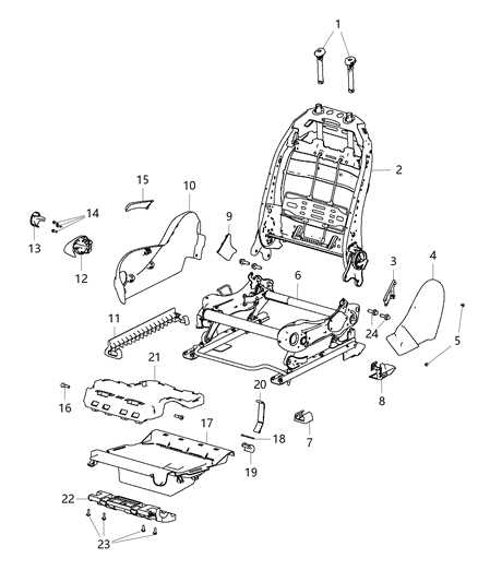 1999 Chrysler Sebring Sleeve Headrest Diagram for 5LG56LA3AA