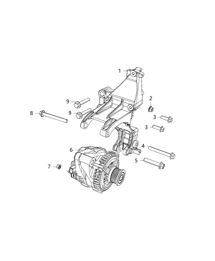 2011 Jeep Grand Cherokee Generator Engine Diagram for 56029784AA