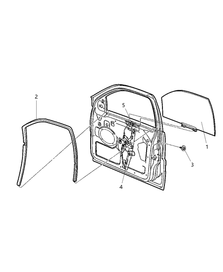 Regulator Front Door Window Diagram for 55360031AG