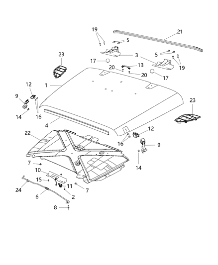 Protector Hood Diagram for 55000973AB