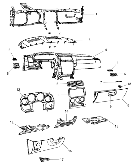 1992 Dodge B150 Panel Instrument Panel Diagram for 1NT30XDVAB