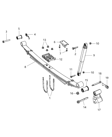 1987 Jeep Cherokee Shock Absorber Kit Suspension Rear Diagram for 68111107AA