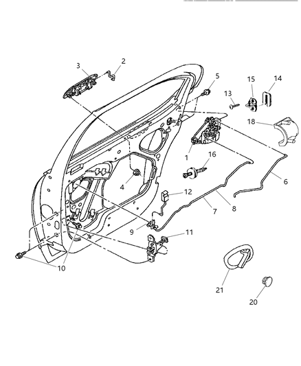 2023 Chrysler Pacifica Handle Rear Door Exterior Diagram for FJ93WG2