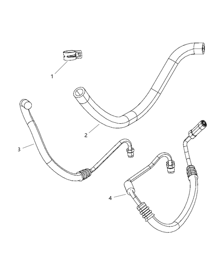 Hose Power Steering Pressure Pump To Gear Diagram for 52060274AE