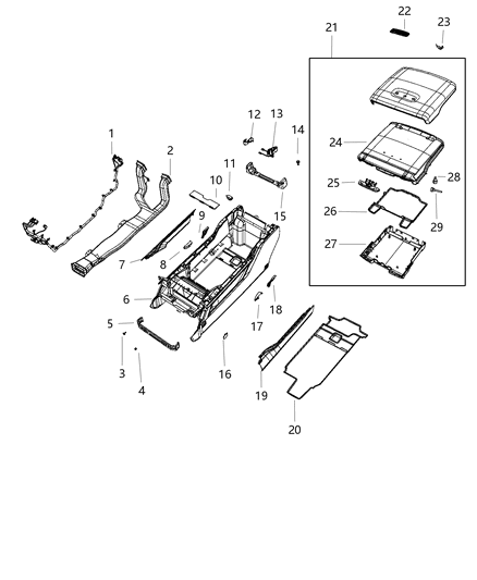 Screw & Washer Hexagon Head Tapping Rear Console Bracket Diagram for 6512293AA