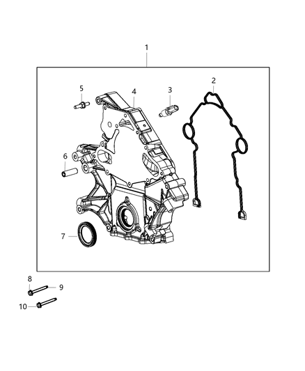 2022 Jeep Wrangler Cover Timing Case Diagram for 68165888AD