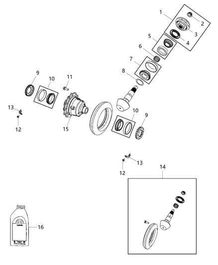 1997 Dodge Stratus Gear Kit Ring And Pinion, Rear Diagram for 68455370AA