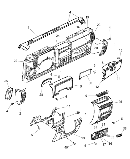 Bezel Instrument Panel Center Diagram for 5HG721S2AA