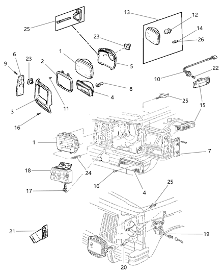 Cover Side Marker Lamp Diagram for 55055149