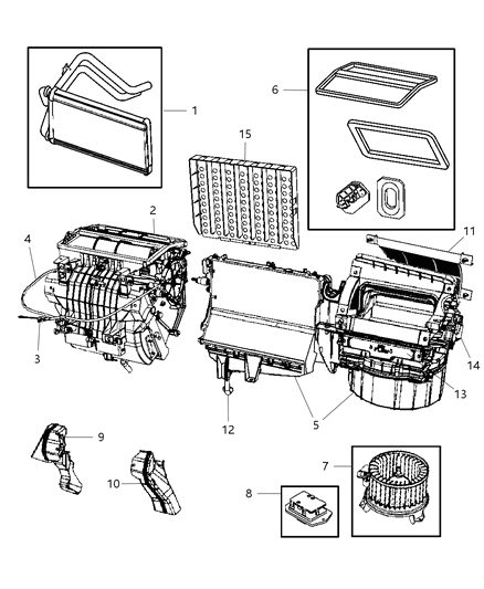 1984 Dodge W150 Seal Kit A/C And Heater Unit: Case Foam, Evap Plate Diagram for 5191348AC