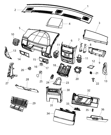 Bezel Instrument Cluster Diagram for 1DT591D5AB