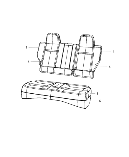 Cover Rear Seat Back Left Diagram for 5PR53XDVAA