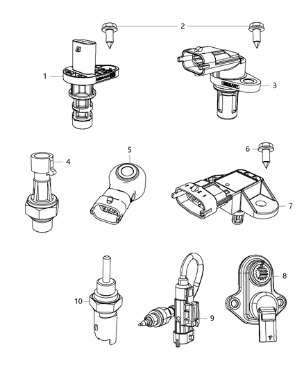 Sensor Crankshaft Position Diagram for 68070490AB