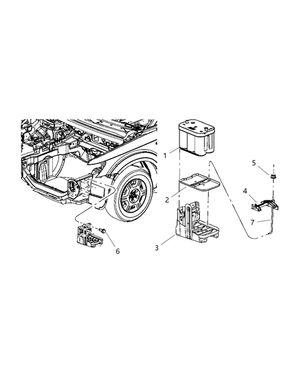 2009 Dodge Journey Retainer Battery Diagram for 5116495AA