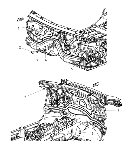 2015 Jeep Grand Cherokee Plug Floor Pan Diagram for 4707459AB