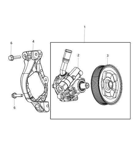 Bracket Power Steering Pump Diagram for 5154399AB