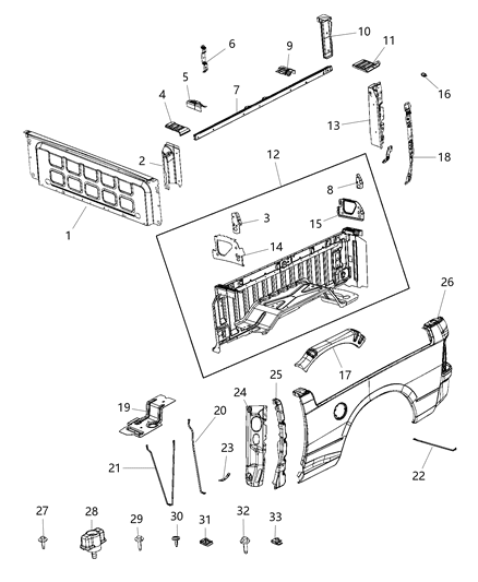 1992 Dodge Ramcharger Reinforcement D Pillar Diagram for 68377175AA