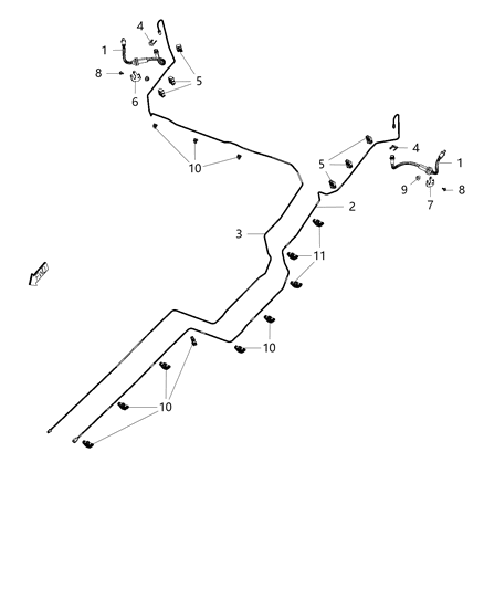 1988 Dodge Lancer Tube Brake Diagram for 68164947AE