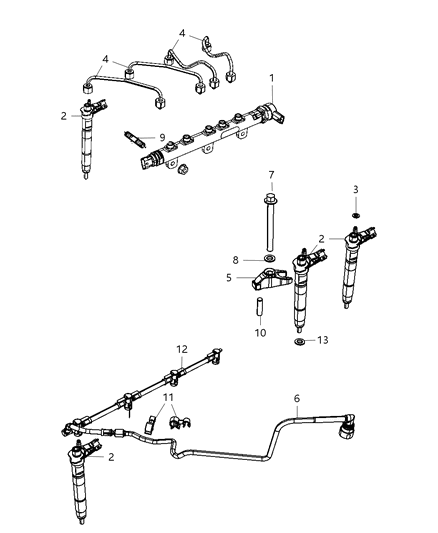 Tube Fuel Return Diagram for 68036376AA