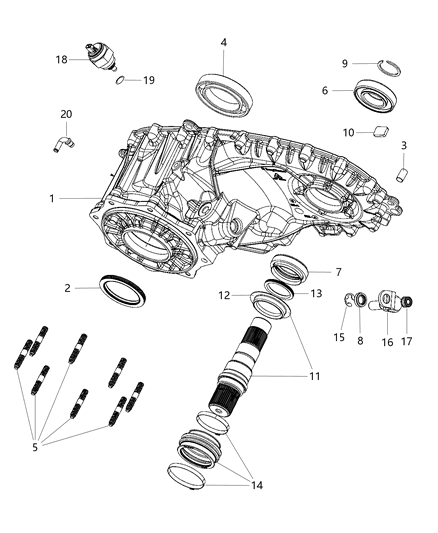 Vent Transfer Case Diagram for 68207382AA