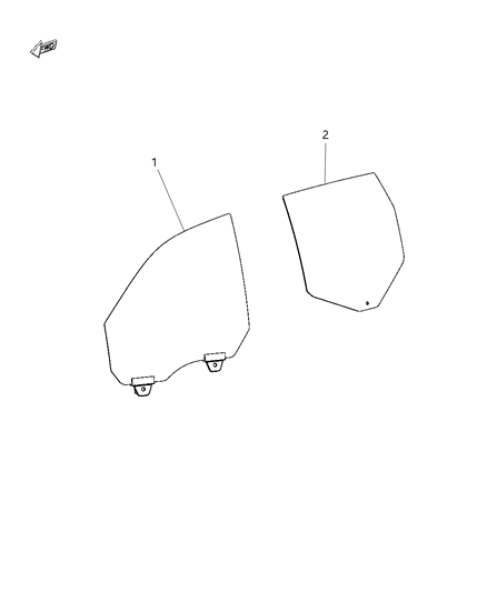 Glass Rear Door Diagram for 68235607AA