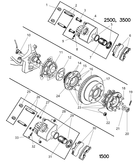 Hub And Bearing Brake Diagram for 5073536AA