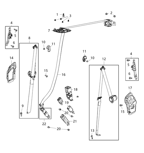 Cover Seat Belt Retractor Right Diagram for 68328740AC