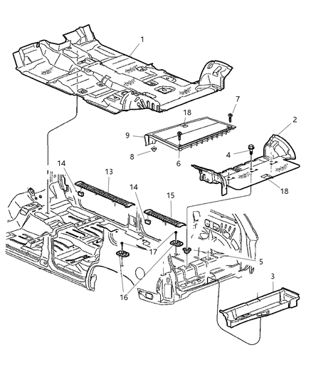 Clip Floor Mat Retention Diagram for 5086365AA