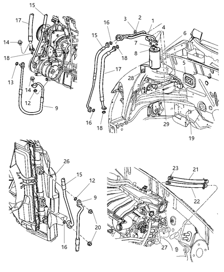 Gasket A/C Line Diagram for 5096258AA