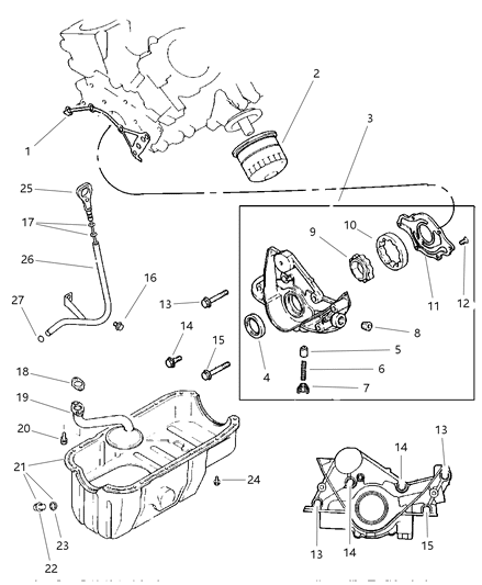 2008 Dodge Charger Cover, Oil Pump Rear Diagram for MD152911