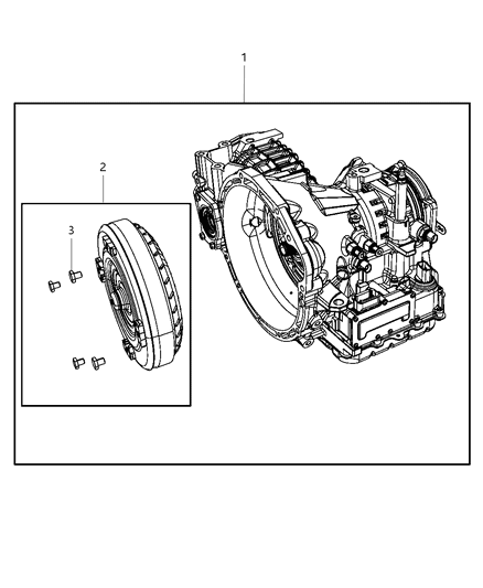 Transmission Package With Torque Converter Diagram for 68100331AA