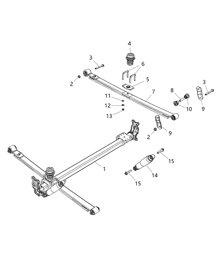 1992 Dodge Shadow Axle Assembly Rear Diagram for 68293841AB