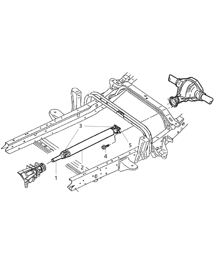 2006 Chrysler PT Cruiser Shaft Drive Rear 1-Piece Diagram for 52105603AB